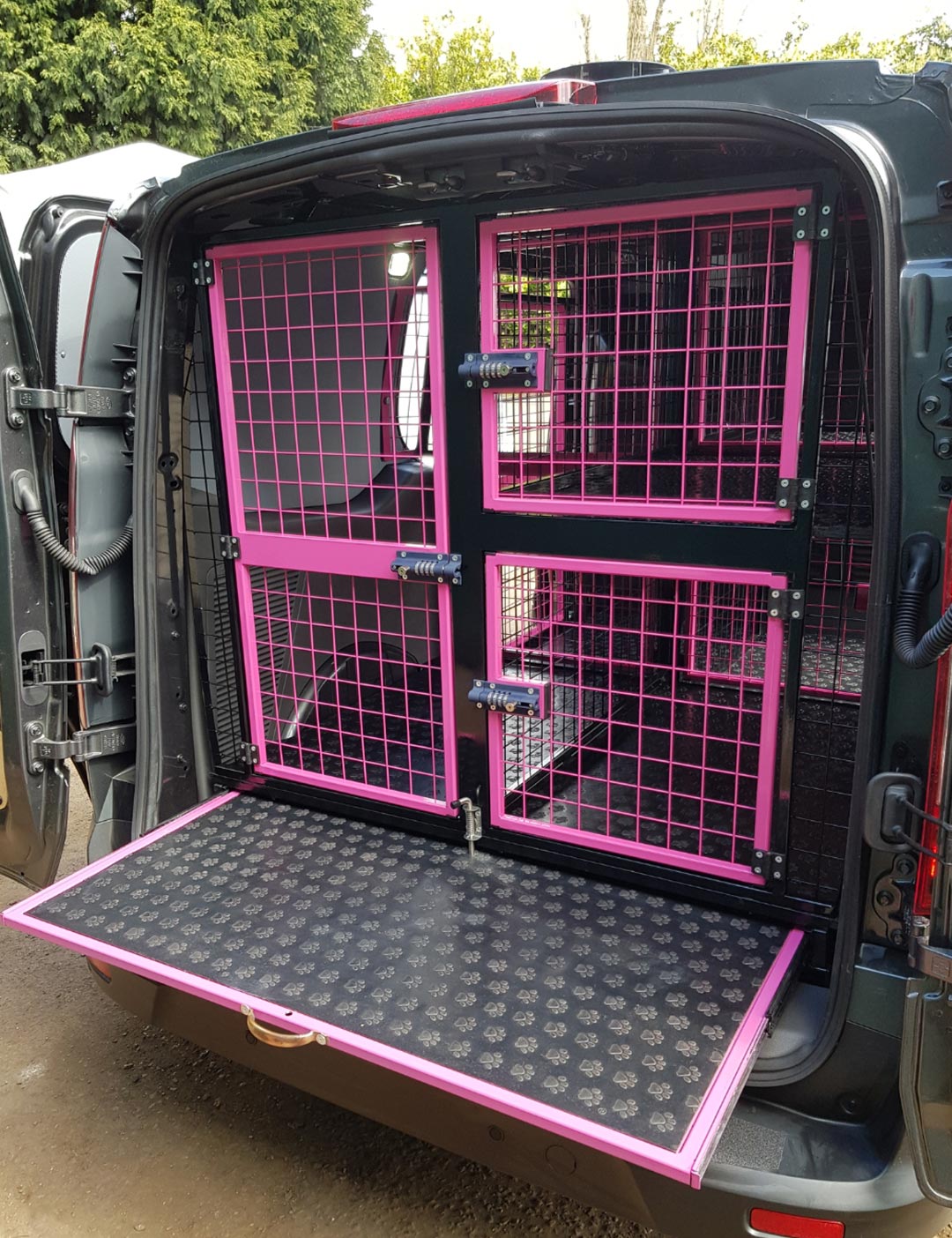 pink dog cage